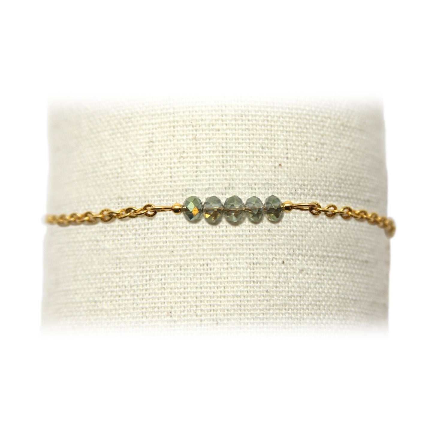 Armband, Schakel met 5 discus kralen