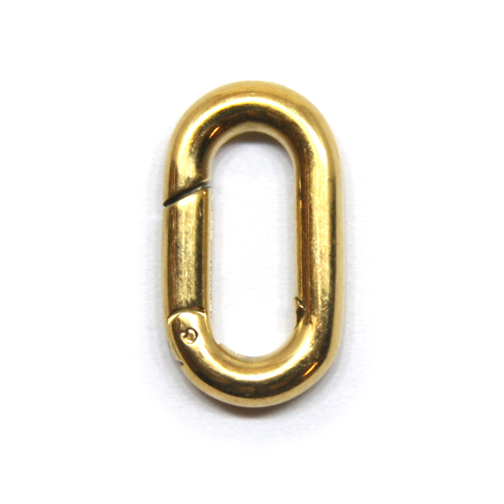 Connector, Ovaal, Veersluiting, Goud, 19 x 10 mm