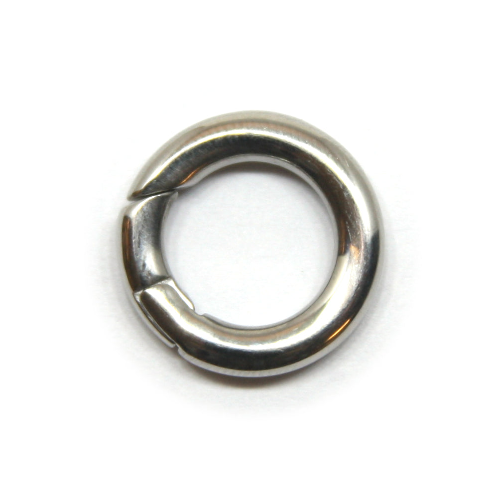 Connector, Rond, Veersluiting, Zilver, 15 mm