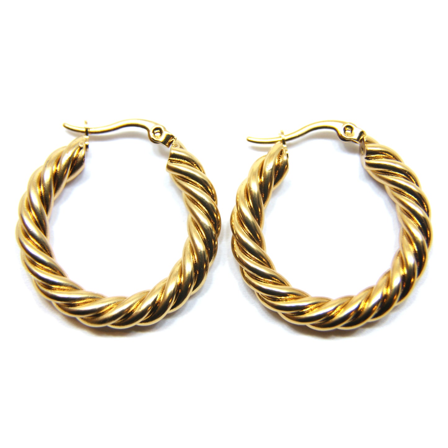 Oorbellen, Rond Twisted, Hoops, 29 x 30 mm