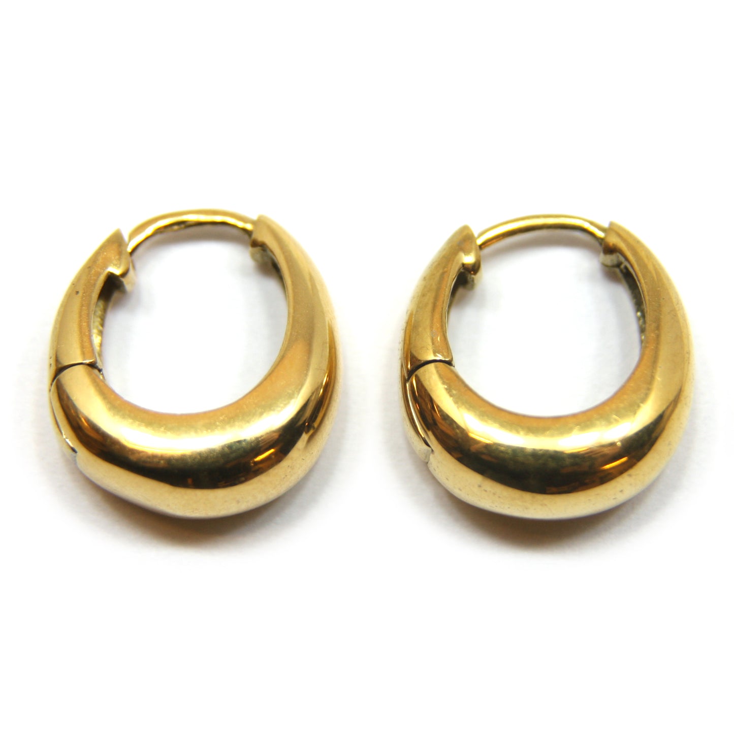 Oorbellen, Rond ovaal, Hoops, 16 x 15 mm