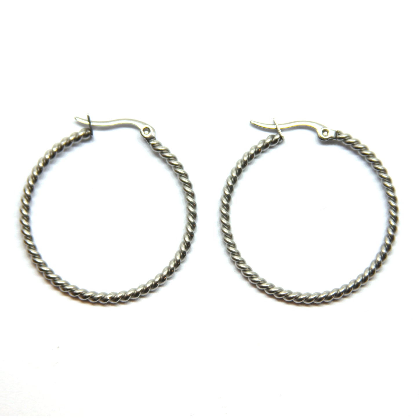 Oorbellen, Rond Twisted, Hoops, 34 x 35 mm
