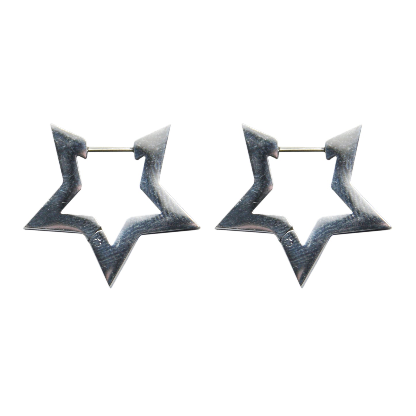 Oorbellen, Ster, Hoops, 24 x 20 mm