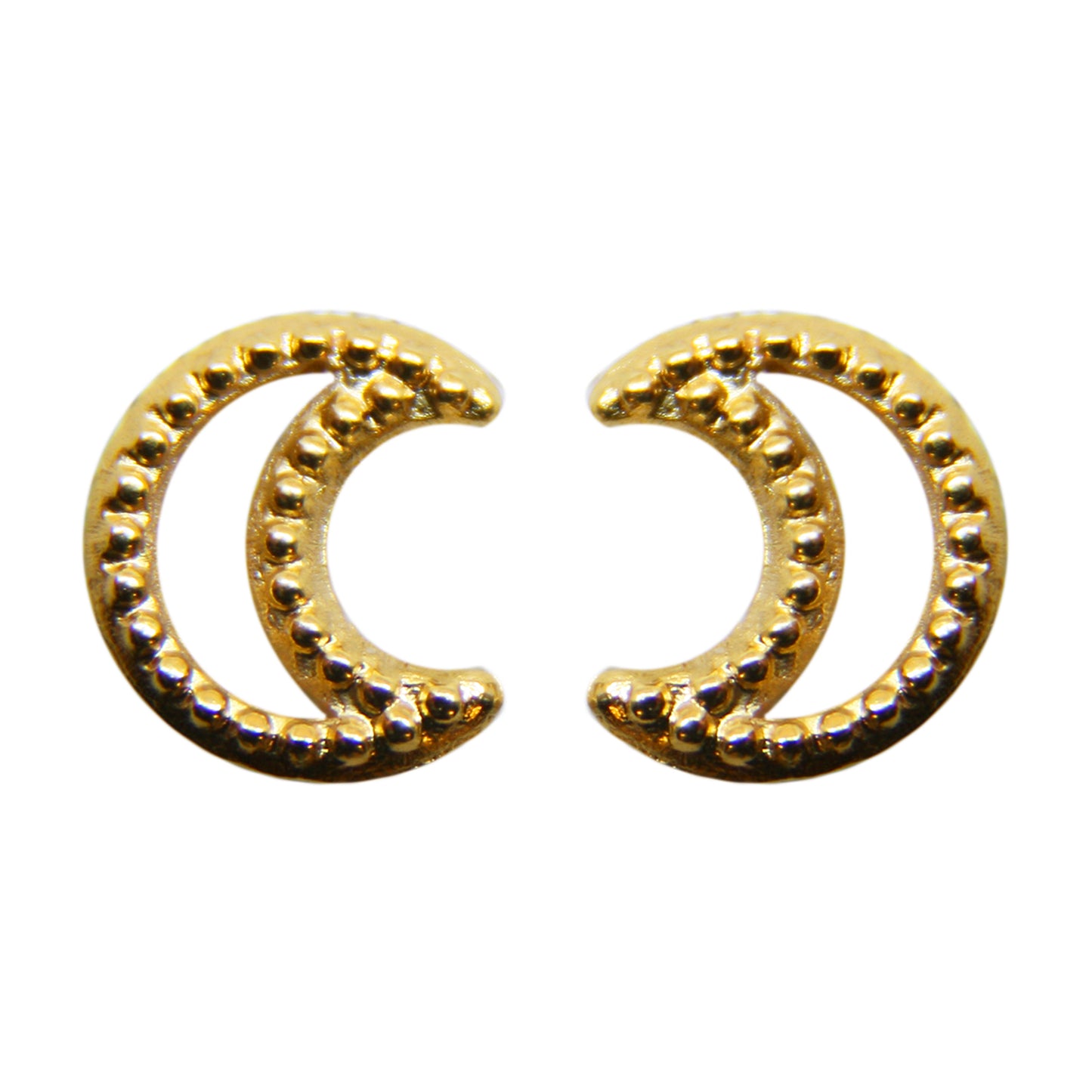 Oorbellen, Maan, Steker, 8 x 8 mm