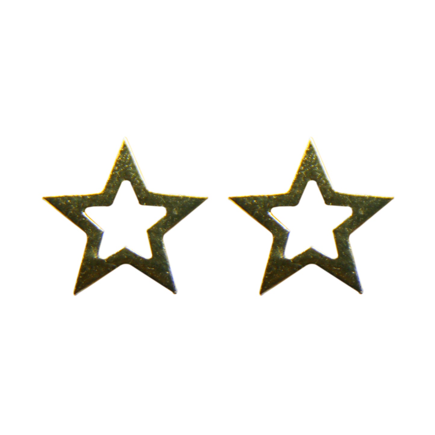 Oorbellen, Open ster, Steker, 9 x 9 mm