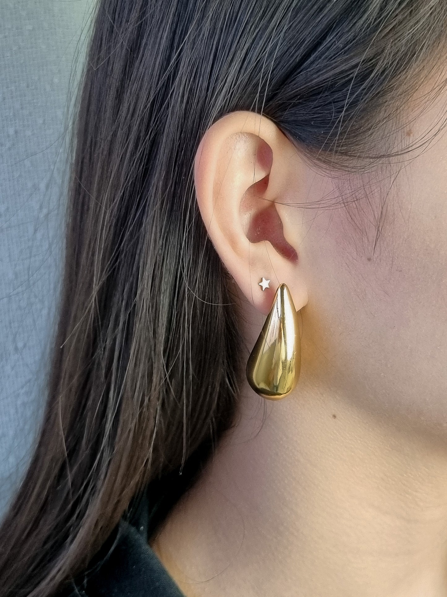 Oorbellen, Druppel, Steker, 37 x 10 mm