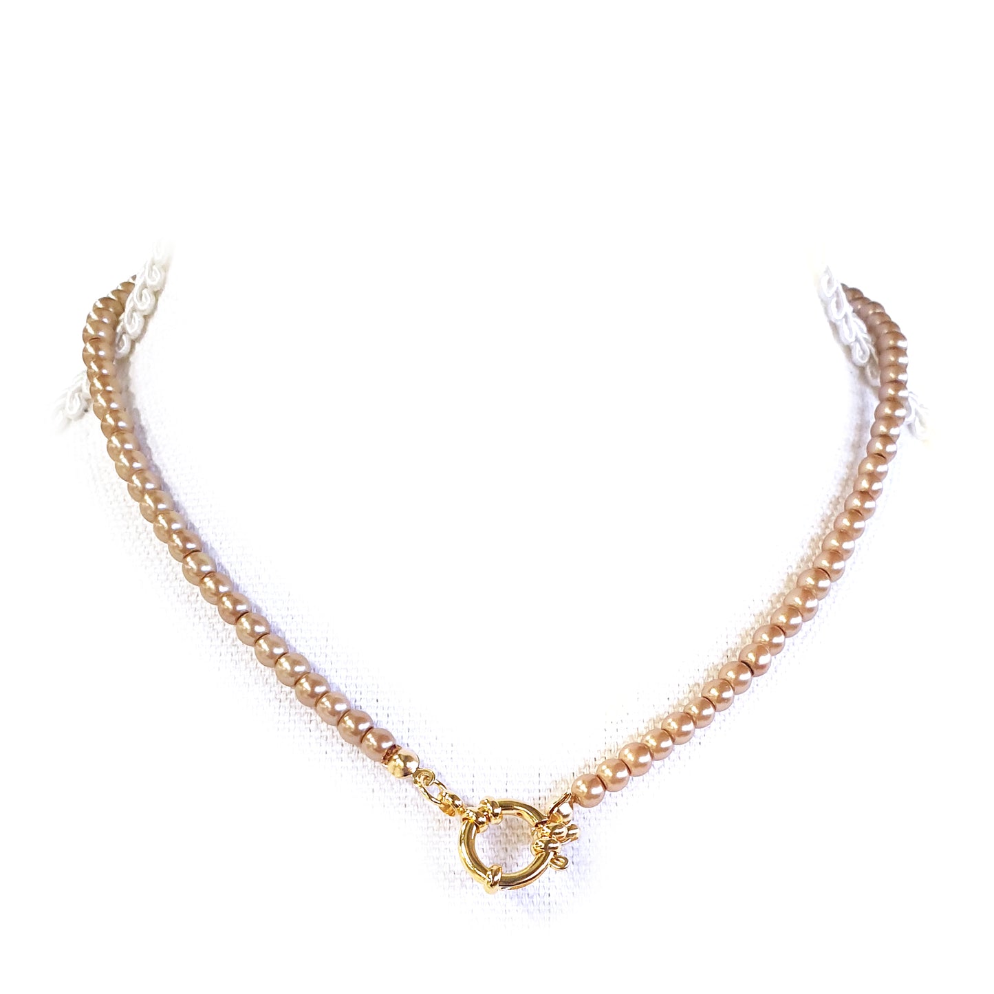 Parelketting Rond Cappuccino, Maat S