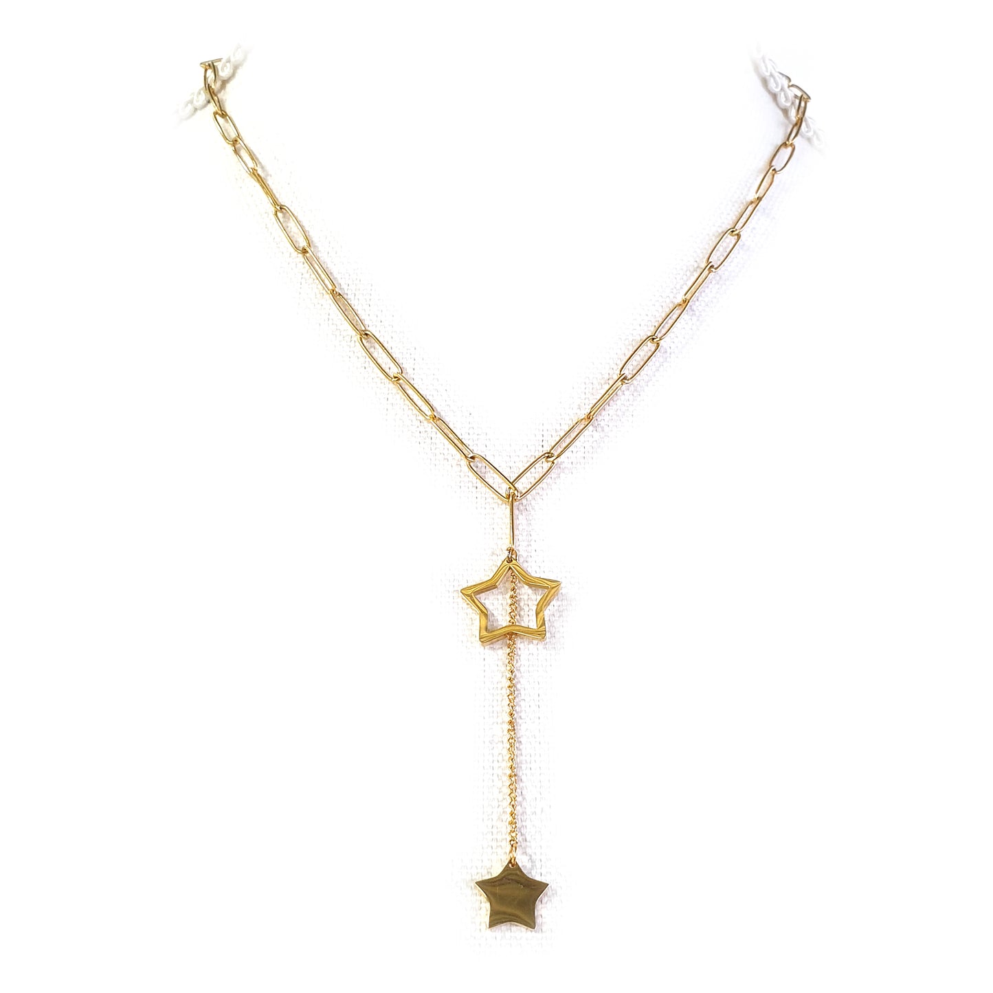 Paperclip ketting Ster in ster, Maat S