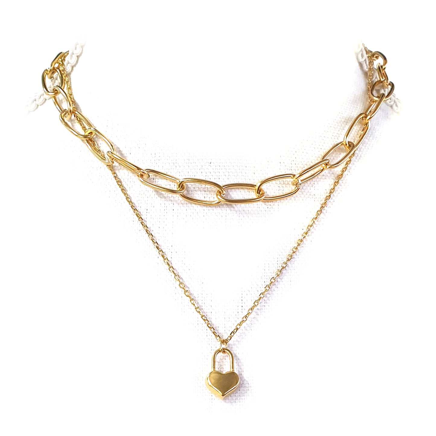 Schakelketting Ovalen schakel en schakel met slothart, Maat S