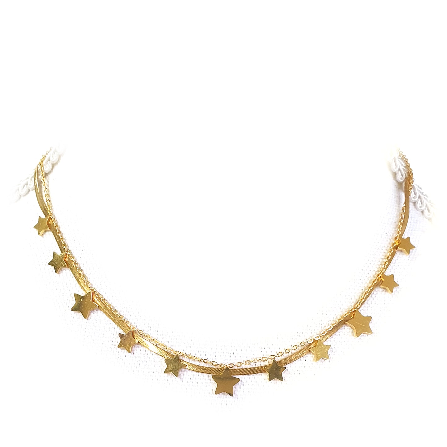 Schakelketting Snake chain en schakel met sterren, Maat S