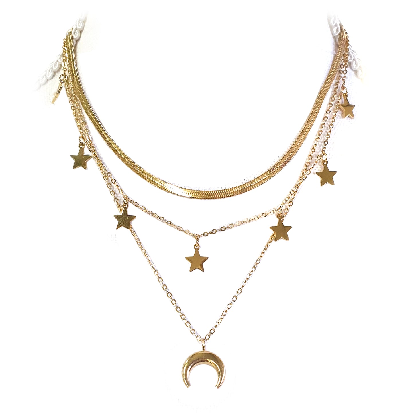 Schakelketting 3 laags snake en schakel, Maat S