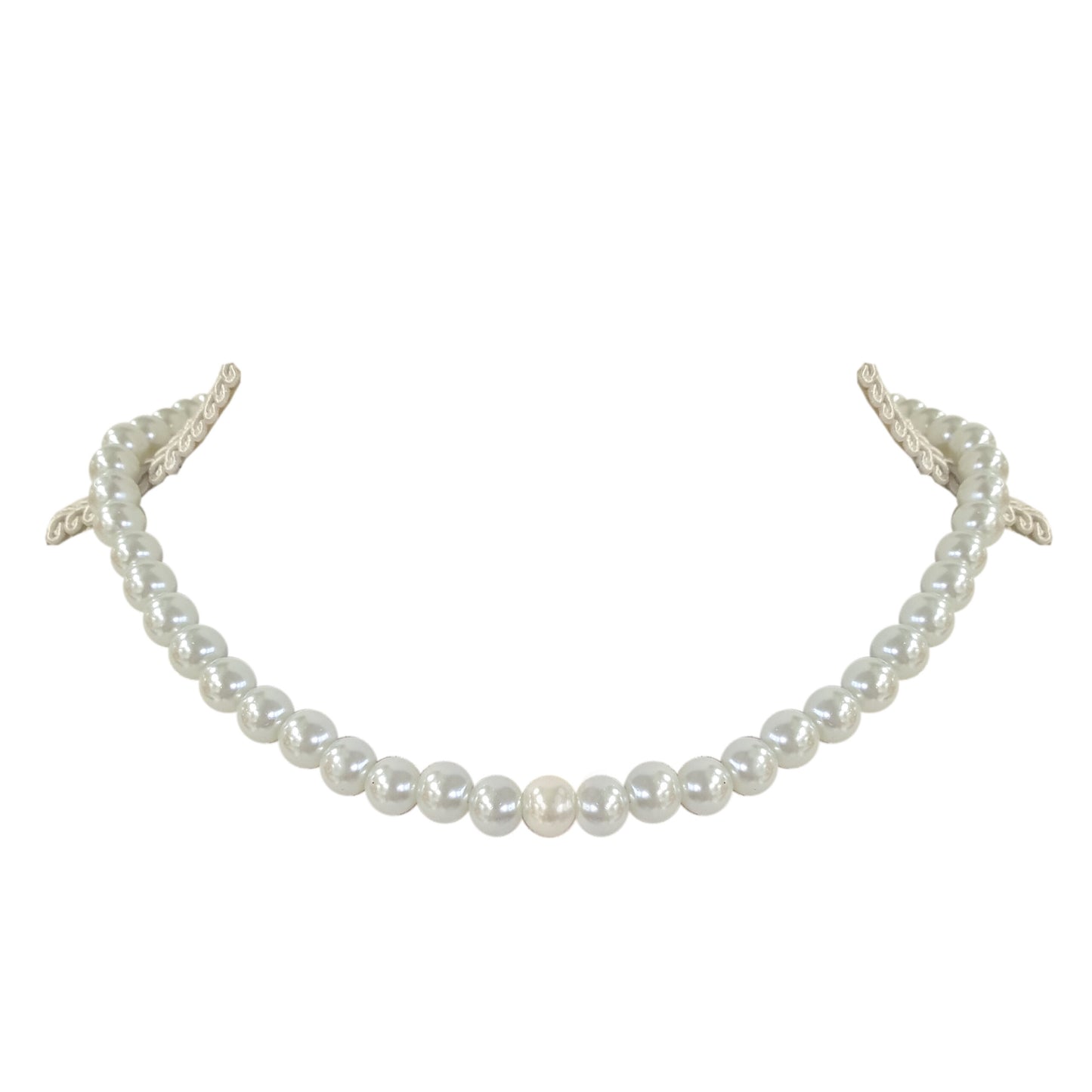 Parelketting Rond Wit, Maat M