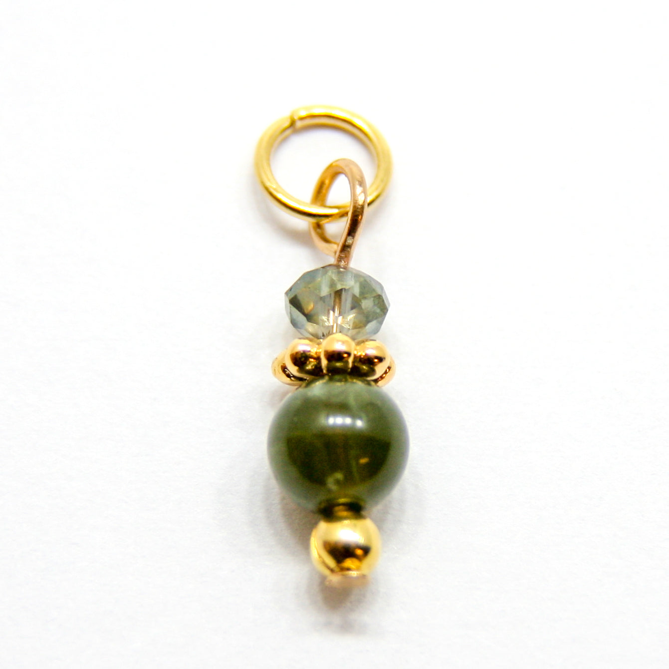 Bedel, Diverse Kralen, Goud en Armygroen, 13 mm