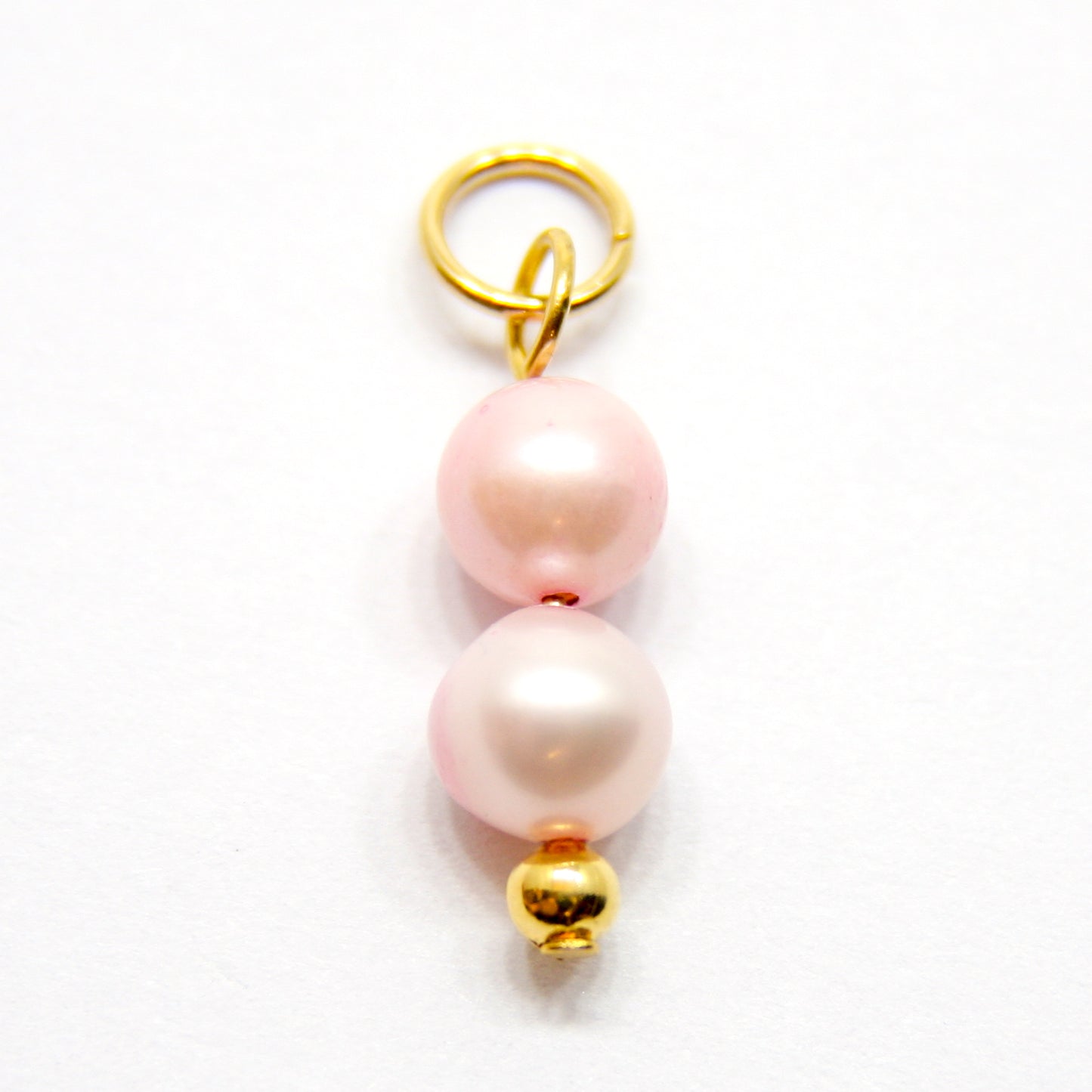 Bedel, 2 Ovalen, Goud en Lichtroze, 15 mm