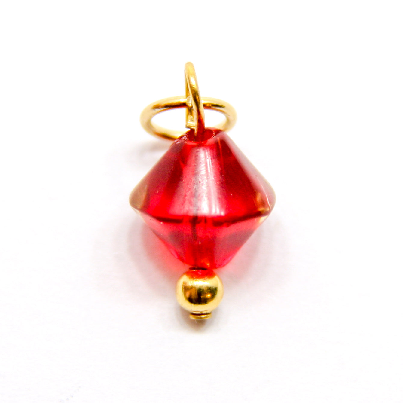 Bedel, Bicone, Goud en Rood, 11 mm