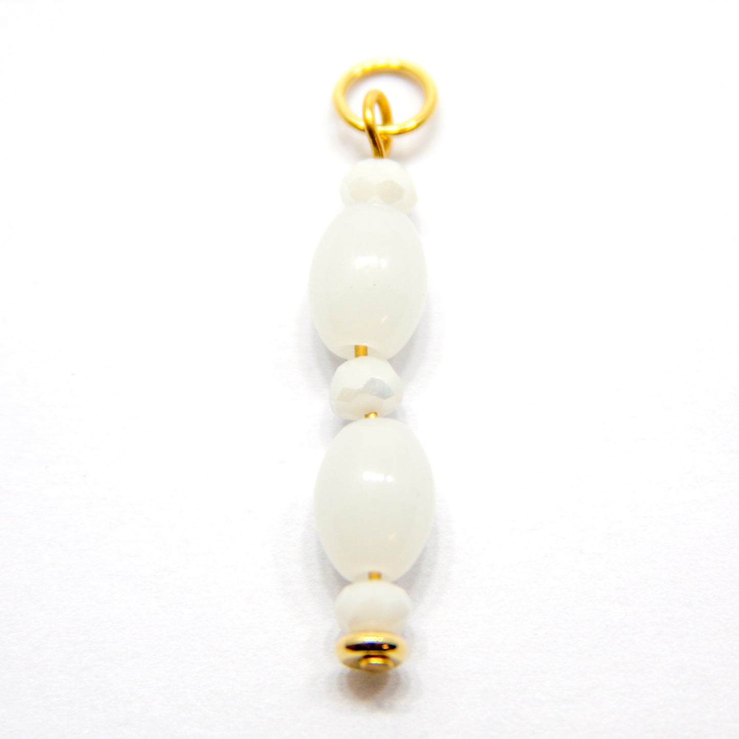 Bedel, Diverse kralen, Goud en Wit, 28 mm