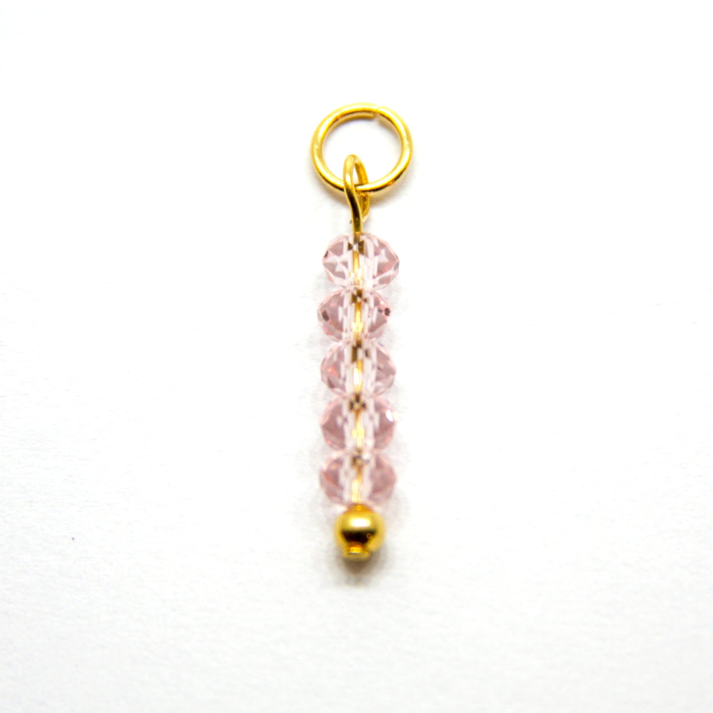 Bedel, 5 Discus, Goud en Lichtroze Transparant, 20 mm