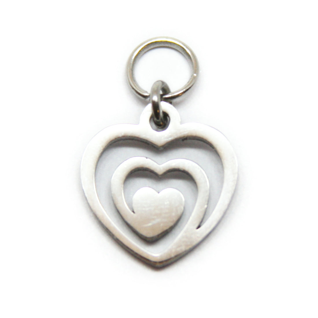 Bedel, hartjes in elkaar, Zilver, 20 mm