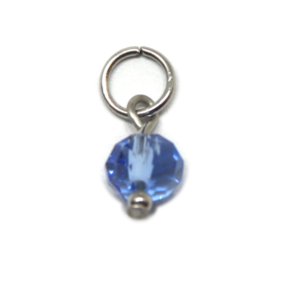 Bedel, Discus, Zilver en Blauw, 7 mm