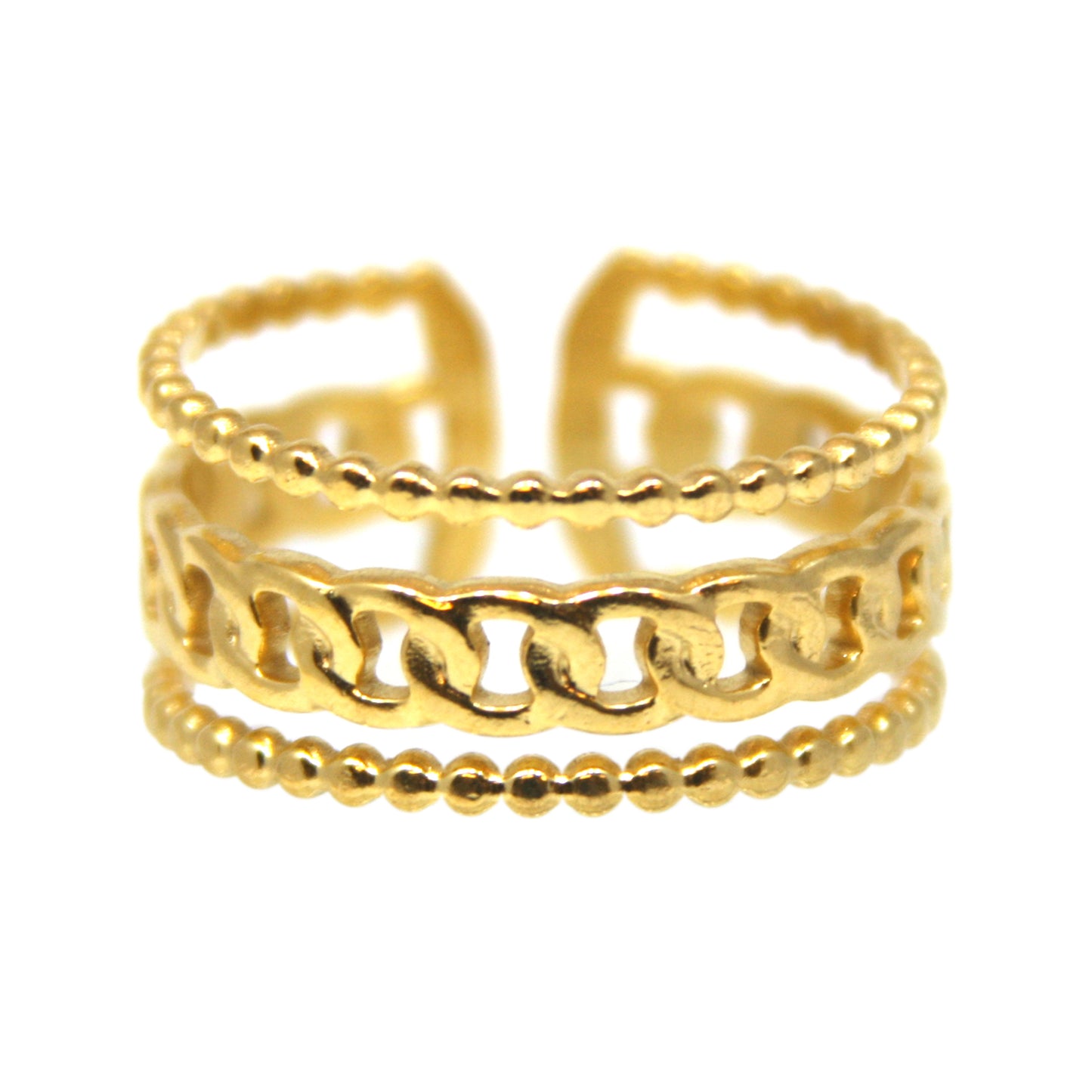 Ring, Bolletjes, ovalen, 3 banden