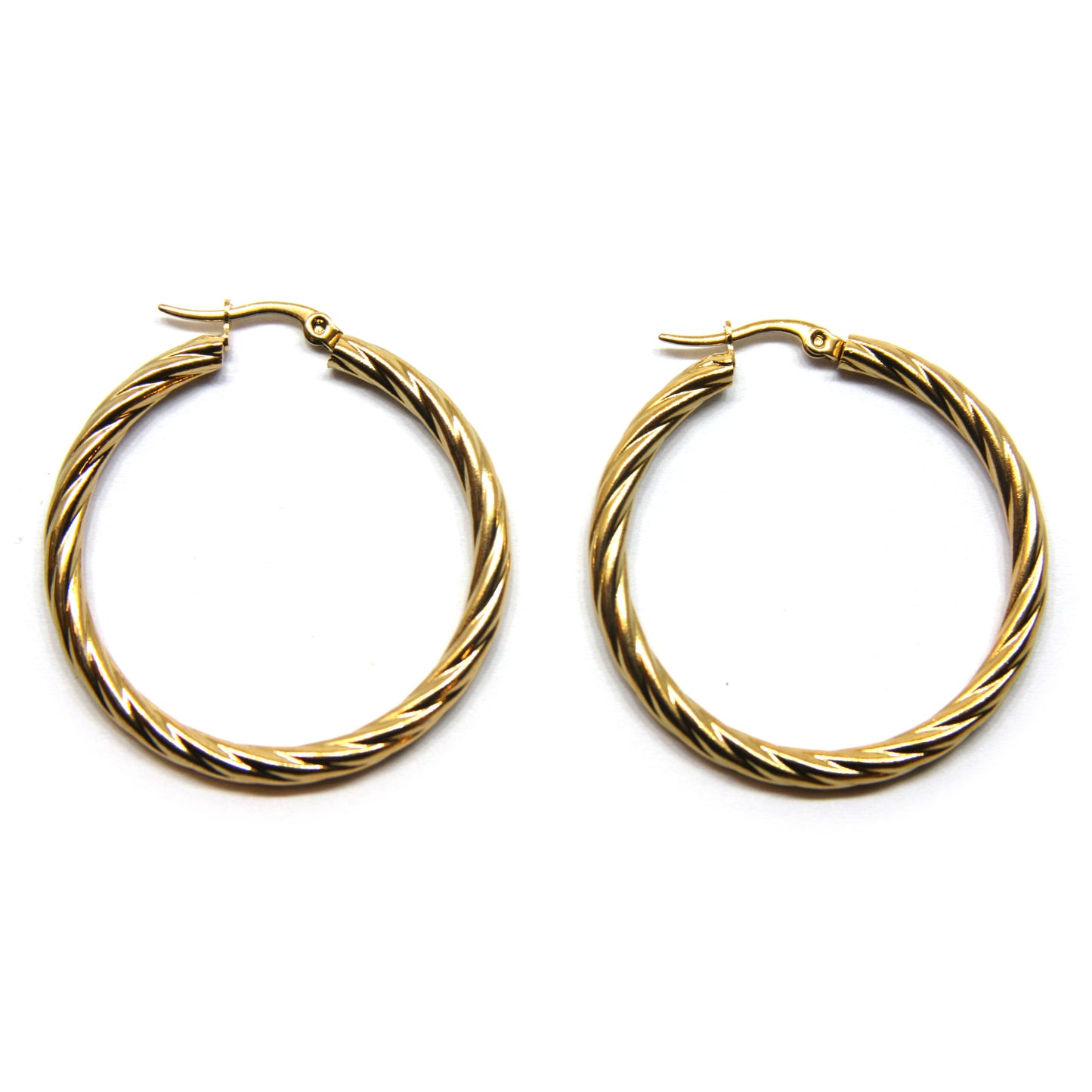 Oorbellen, Rond Twisted, Hoops, 40 x 42 mm