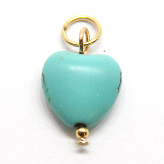 Bedel, Hart, Goud en Turquoise, 13 mm