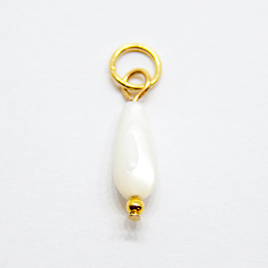 Bedel, Druppel, Goud en Wit, 14 mm