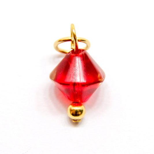 Bedel, Bicone, Goud en Rood, 11 mm