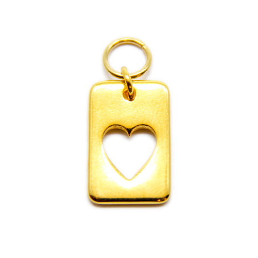 Bedel, Rechthoek Open hart, Goud, 15 mm