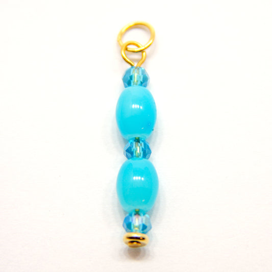 Bedel, Diverse kralen, Goud en Turquoise, 27 mm