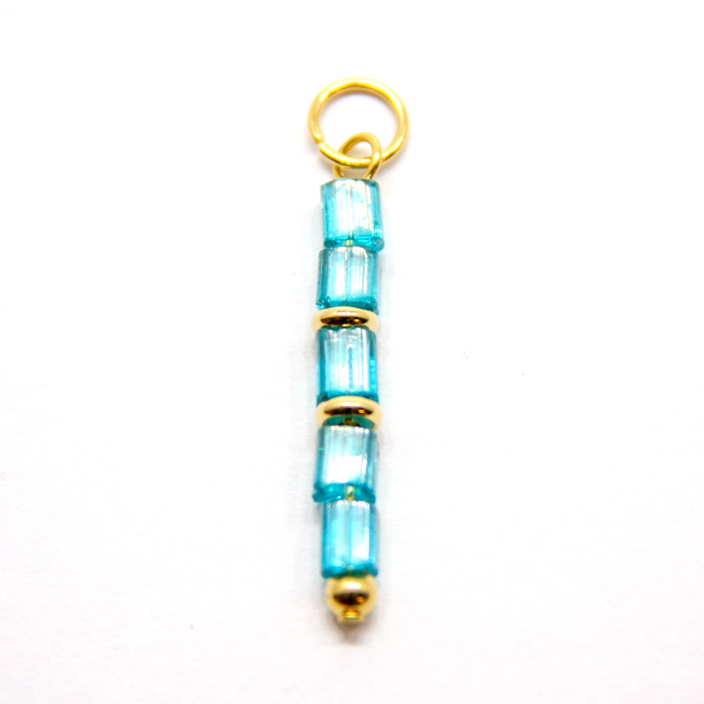 Bedel, 5 Kubussen, Goud en Turquoise, 25 mm