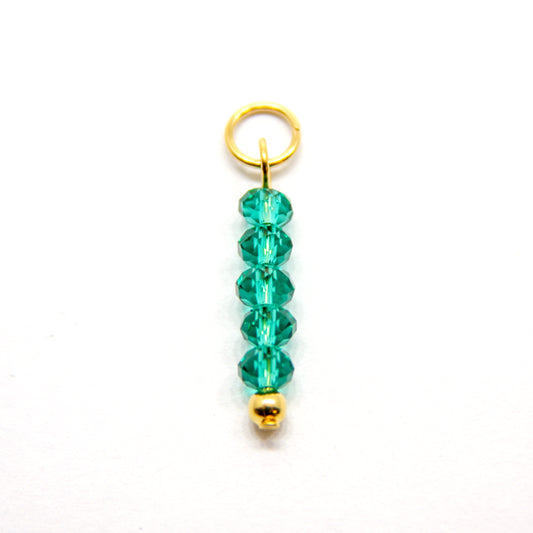 Bedel, 5 Discus, Goud en Turquoise, 20 mm