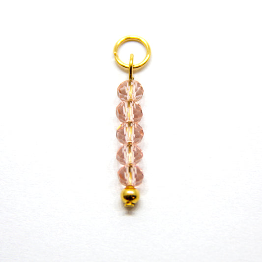 Bedel, 5 Discus, Goud en Licht Peach Transparant, 20 mm