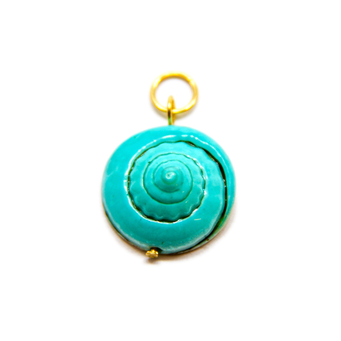 Bedel, Schelp, Goud en Turquoise, 16 mm