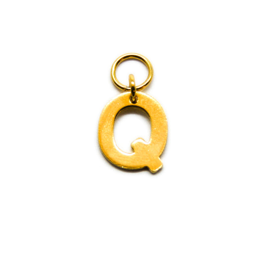 Bedel, Letter Q, Goud, 11 mm
