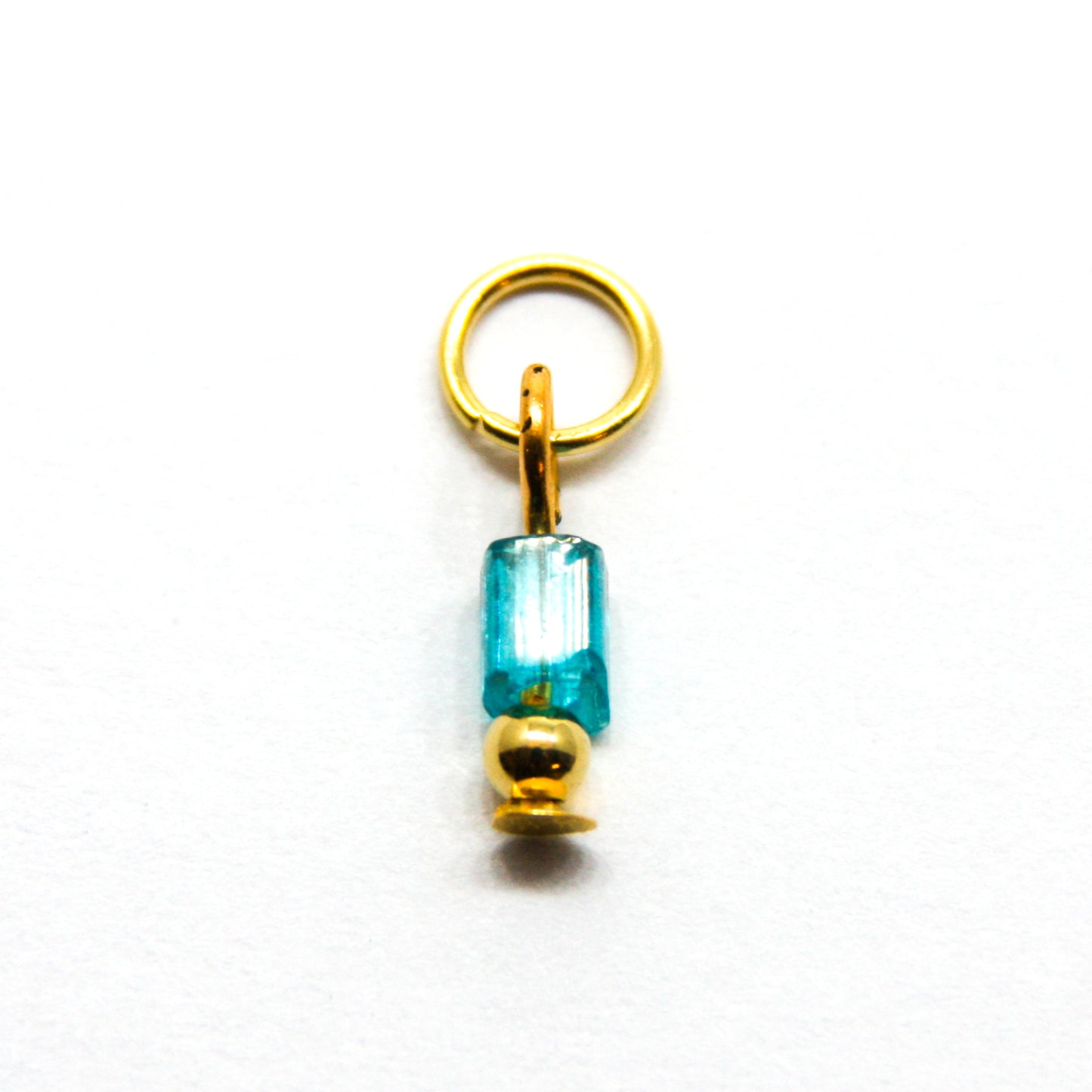 Bedel, Cilinder, Goud en Turquoise, 7 mm