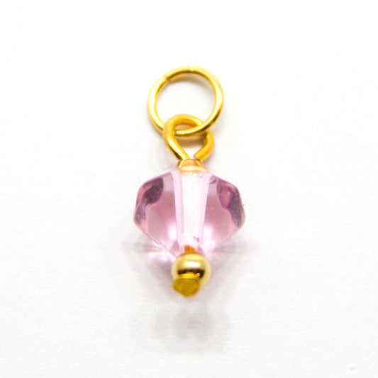 Bedel, Bicone, Goud en Lichtroze, 12 mm