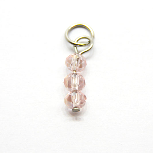 Bedel, 3 Discus, Zilver en Roze, 12 mm