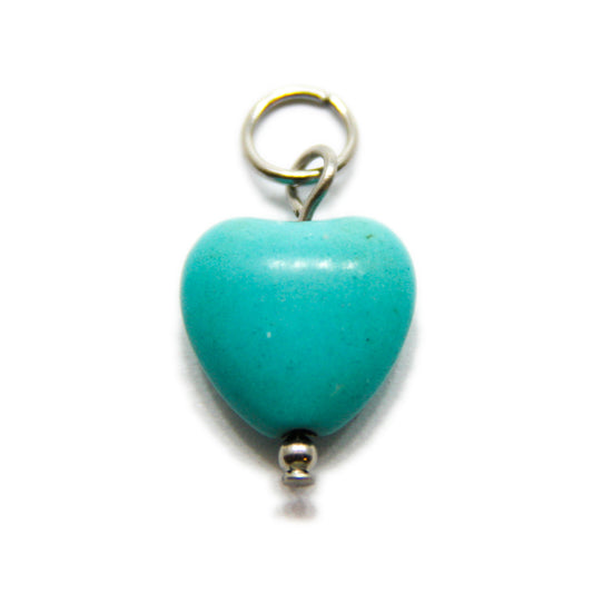 Bedel, Hart, Zilver en Turquoise, 14 mm
