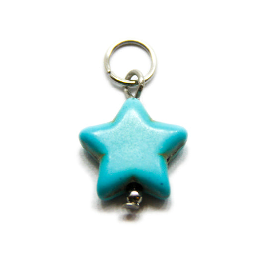 Bedel, Ster, Zilver en Turquoise, 12 mm