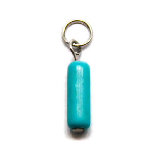 Bedel, Cilinder, Zilver en Turquoise, 13 mm