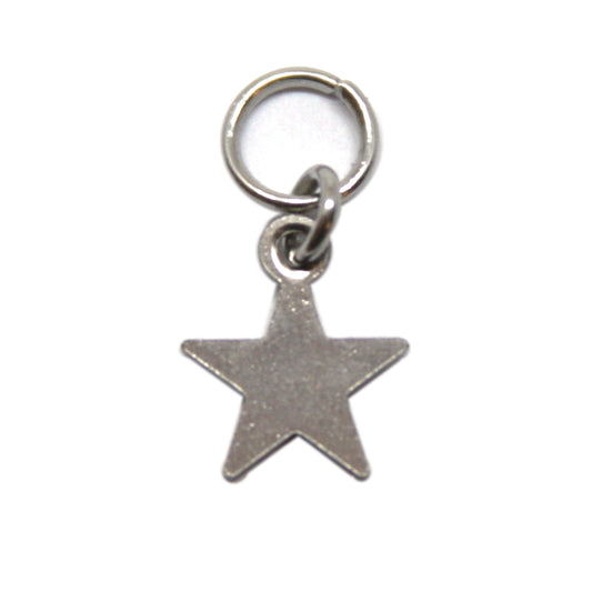 Bedel, plat sterretje, Zilver, 15 mm