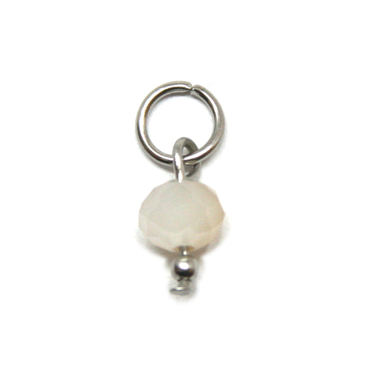 Bedel, Discus, Zilver en Wit, 7 mm