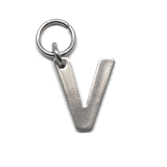Bedel, Letter V, Zilver, 11 mm